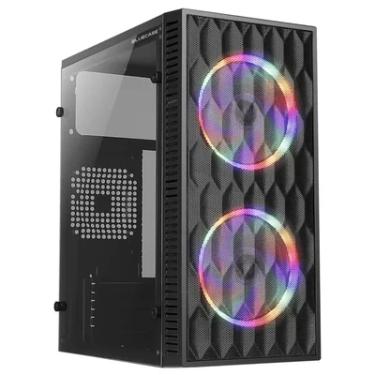 Imagem de Gabinete Gamer Preto Mini Tower Com 2 Fans Rainbow RGB 120mm - Bluecase