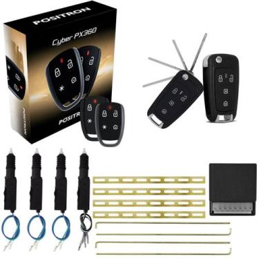 Imagem de Kit Alarme Carro Px360 + Trava Eletrica 4p + Chave Pósitron Px80