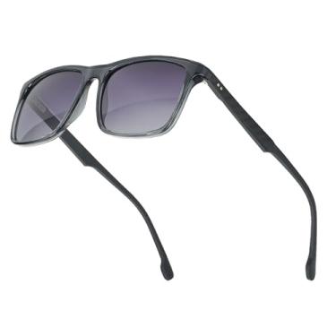 Imagem de VEQINIKA Óculos de sol masculinos polarizados, proteção UV400, armação de fibra de carbono, estilo aviador, para dirigir, pescar, golfe, Cinza