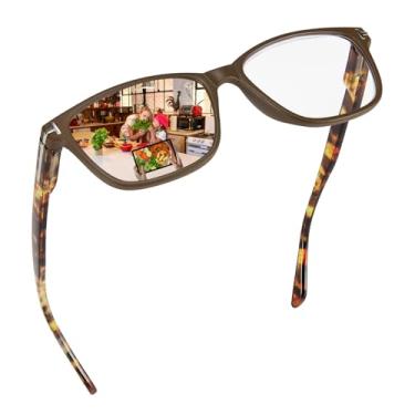 Imagem de GHDBFMB Óculos de leitura progressivos, fotocromáticos, multifocais, com bloqueio de luz azul, UV400, dobradiça de mola sem linha, Marrom multifoco, 2.5