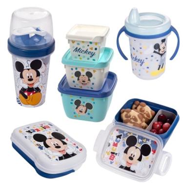 Imagem de Kit Lanche 5 Peças Lancheira Infantil Plasutil Shakeira marmita sanduicheira conjunto 3 potes copo trio (Mickey)