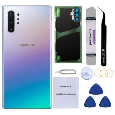 Imagem de Perzework Substituição de vidro traseiro OEM para Samsung Galaxy Note 10 6,3 polegadas com kit de ferramentas de reparo e adesivo pré-instalado (Aura Glow)