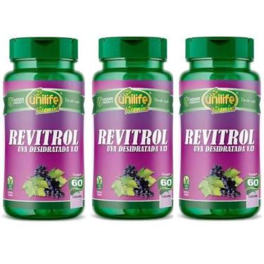 Imagem de KIT C/3 Un De Sem Uva Revitrol Resveratrol Premium 500mg 180 Caps - Un