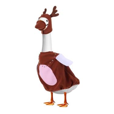 Imagem de Roupa Ganso para Varanda Natal, Férias Fantasia Estátua Ganso Relvado Costume Goose Plástico 58,42cm Chapéu Chifre Veado Roupa e Focinheira Rena para Decoração Festas Ao Ar Livre
