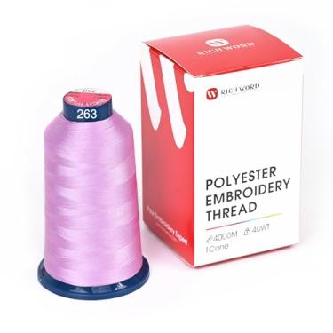 Imagem de Linha de bordado roxa Richword 4000M (4374Y) 40WT fio de poliéster 100 cores selecionadas para várias agulhas comerciais e máquina de bordar de agulha única 0263
