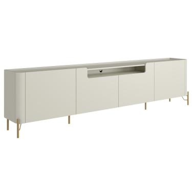 Imagem de Rack Para Sala de Estar TV 75 Pol 4 Portas Pés Industrial Dourado Alef I03 Luna - Lyam Decor