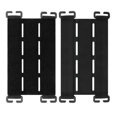 Imagem de Painel de remendo Molle com laço de corte a laser, suporte de tela Molle Patch para mochila, 24 x 9 cm (preto)