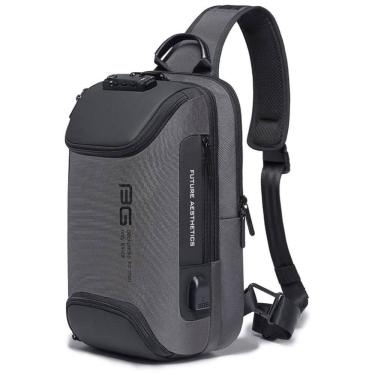 Imagem de Mochila para Laptop com Porta Carregador USB e À prova D, BANGE, Cinza