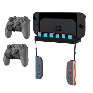 Imagem de Switch 2 Wall Mount - Wall Mount Stand for Nintendo Switch 2 (2025) Console, Joy-Con, Game Cards - Space-Saving Dock with Cooling Vent Design & Easy Installation – All-in-One Wall Holder Organizer Kit