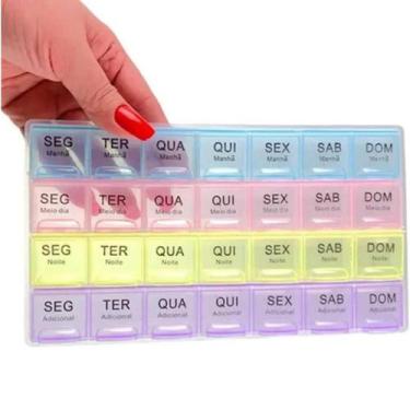Imagem de Porta Cápsulas e Suplementos Semanal Organizador Diário Manhã Tarde No