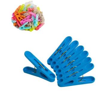 Imagem de Kit 50 Prendedor Roupa Grampo Pregador Resistente Colorido Reforçado T