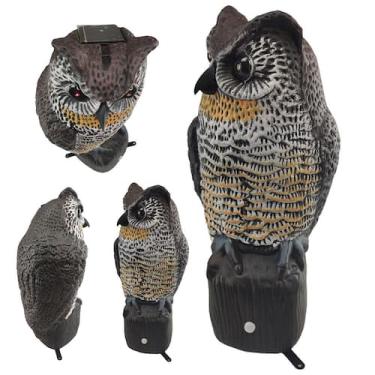 Imagem de Coruja Solar Repelente Acende Olhos Faz Barulho Afasta Animais Escorpi