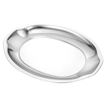 Imagem de Baixela Travessa Oval Aço Inox Reforçado Funda 35cm - Losanshop
