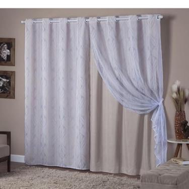 Imagem de Cortina Infantil Voil Estampada com Forro, 2,80x2,20m, Poliéster 160 Fios, Decorativa, para Quarto Bebê, Sala, Escritório (GIOVANA)