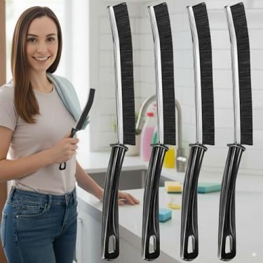 Imagem de Escovas de limpeza de fendas para limpeza profunda, pacote com 4, conjunto de pincéis de argamassa estreita e lacuna para chuveiro, azulejo, pia, cozinha, vaso sanitário, banheiro, ferramenta de