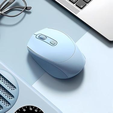 Imagem de Mouse sem fio, 2,4 GHz com mini receptor USB e BT 5.2, mouse silencioso para computador, rastreamento óptico de 1600 DPI, compatível com Windows, Chromebook, Mac, laptop, tablets, azul (pilhas não