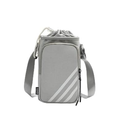 Imagem de Bolsa tiracolo feminina de nylon despojada, pequena, moderna, bolsa de ombro nas axilas, bolsa de mão de viagem com cruz crescente, Cinza, Medium