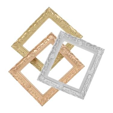 Imagem de 3 porta-retratos decorativos em miniatura, pequenos ornamentos de resina para micro paisagens, mini modelos de casa e exibições de fotos