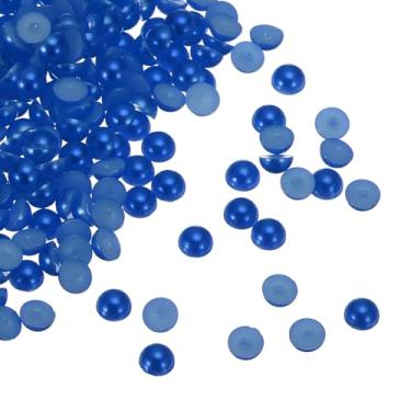 Imagem de Generic 300 peças de pérolas planas de 6 mm de plástico ABS meia cúpula imitação de pérolas de artesanato para bricolage artesanato sapatos decorações roupas casamento Natal molduras para fotos, azul