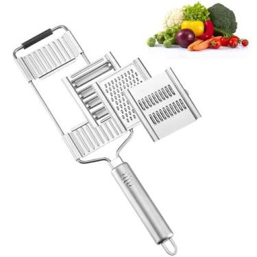 Imagem de Ralador Manual Multifuncional 3 em 1 com Cabo Lorben Aço Inox Queijo L