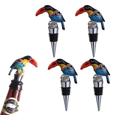 Imagem de Rolhas de vinho em formato de pássaro para garrafas de vinho, silicone, reutilizável, tampa de saída de vinho, tampa de garrafa, rolhas seladoras de garrafas, acessórios de vinho fofos, acessórios