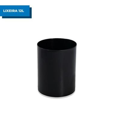 Imagem de Lixeira JSN Plástica 12l Sem Tampa Cesto Redondo Escritório Chão Casa 