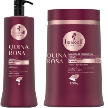 Imagem de Kit Haskell Quina Rosa Shampoo 1 Litro + 1 Mascara 900ML