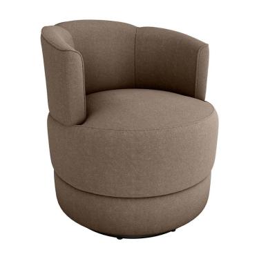 Imagem de Poltrona Giratória Para Descanço Com Base De Metal Marselha Matrix Boucle Marrom