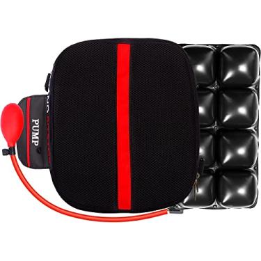 Imagem de GRAND PITSTOP Assento confortável de ar para motocicleta com bomba de ar automática, almofada de assento de motocicleta com alívio de pressão, absorção de choque confortável para motocicletas longas