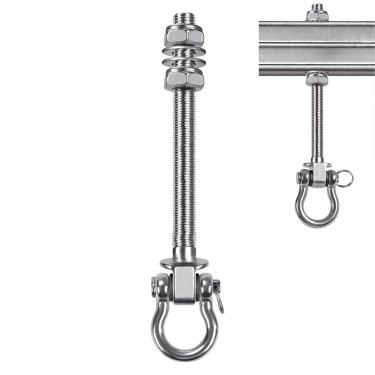 Imagem de Ganchos de rede para suporte | Kit de montagem de rede antiderrapante | Cabide de capacidade de carga antiderrapante resistente de 680 kg para cadeira de balanço, alça de árvore, berçário, acampamento