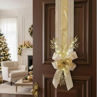 Imagem de Escapulário De Porta Natalino Grande Luxuoso Luzes Dourado - Amor Lind