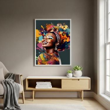 Imagem de Quadro Decorativo Arte Mulher Africana - 70X50Cm - Quadros On-Line