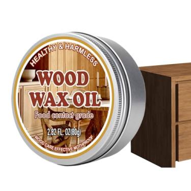 Imagem de Cera para tábua de cortar madeira – Bálsamo de madeira para tábua de corte, 80 g de cera de manutenção de bloco de corte suave para gaveta, armário e utensílios