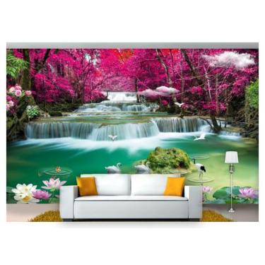 Imagem de Papel De Parede Cachoeiras Animais Pássaros 3D 7,50M² Xch04 - Você Dec