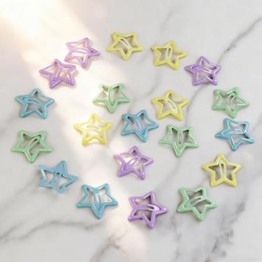 Imagem de Conjunto de 20 clipes de cabelo Y2K, grampos de cabelo coloridos de 3,5 cm com caixa de armazenamento para franja e cabelo esvoaçante, acessórios decorativos pequenos presilhas para mulheres, cor