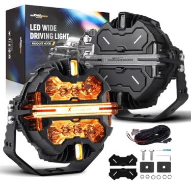 Imagem de maXpeedingrods2 Pack 7" LED Off Road Lights, Round Fog Light with 7 RGB Colors, Side Shooter Lights 270°Wide Range, LED Light Bar for SUV, Pickup, ATV, UTV, Truck, Motorcycle