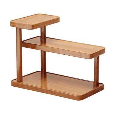 Imagem de Baoblaze Organizador de mesa para cosméticos e produtos de cuidados com a pele, em madeira decorativa, ideal para penteadeira, escrivaninha ou escritório, 30cm