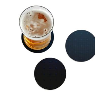 Imagem de Porta Copos Com Ilustração Personalizada Grade De Pontos Neon - Tamanho 10.5x10.5 cm