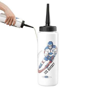 Imagem de Aperto de garrafas de água de futebol - Garrafa de água de hóquei no de grande capacidade 1L à prova de vazamentos de futebol - Garrafa de de esguicho de, garrafa de de hóquei no, g