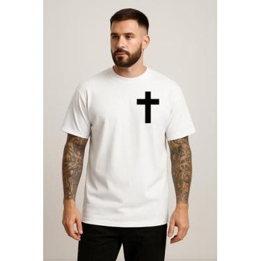 Imagem de Camiseta Masculina Branca Premium 100% Algodão Toque Macio Caimento Ca