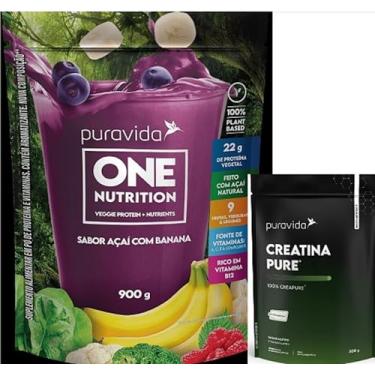 Imagem de Kit One Vegan Nutrition Protein+Nutrientes Sabor Açai com Banana de 900g+Creatina Creapure Premium de 300g