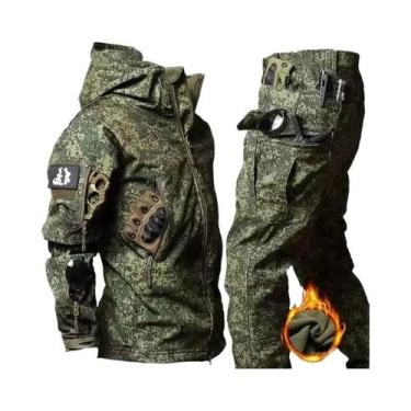 Imagem de Jaqueta Tática De Inverno Masculina Em Fleece Impermeável Para Pesca, 