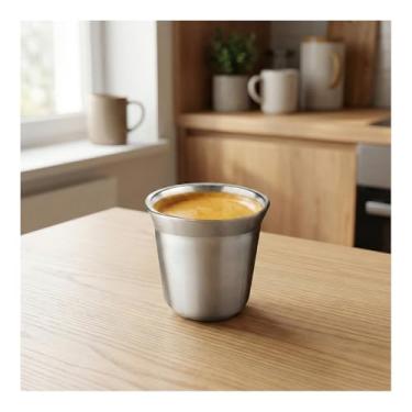 Imagem de Copo Térmico Café Expresso 40ml Aço Inox Parede Dupla Prata – Prático, Funcional e Ideal para o Dia a Dia
