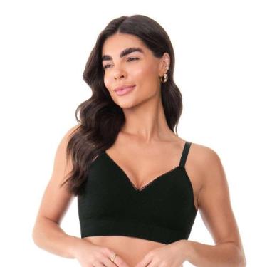 Imagem de Sutiã Comfort Com Bojo e Renda Sem Costura Preto - Trend, 46