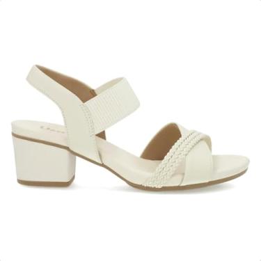 Imagem de Sandália Usaflex Feminina Bico Redondo Couro Tira Trançada Casual Marfim Ae32035003 39