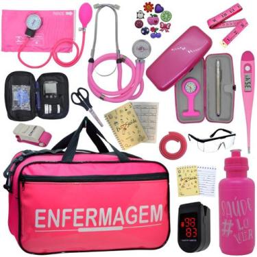 Imagem de Kit Bolsa Fisioterapia Acadêmico Goniômetro Martelo Buck Fita Antropom