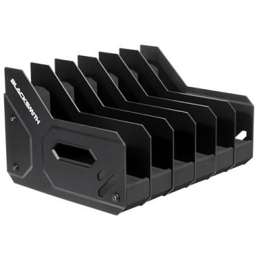 Imagem de BlackSmith Suporte grande de pistola de espuma macia com 6 compartimentos para cofres e armários, organizador de armas e suporte de exibição de revólver, com painéis laterais ABS e divisórias de PP 30