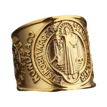 Imagem de Anel Cruzado De Aço Titânio Retro Para Homens Com Design Personalizado