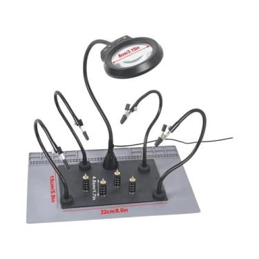 Imagem de Estação De Soldagem Magnética Reforçada Com Lupa, Suporte Para PCB E A