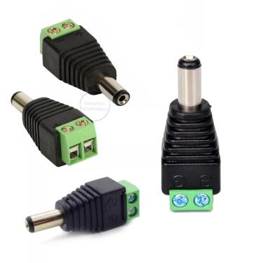 Imagem de Kit 20 Conector Bnc P4 Macho Para Cftv Fonte Chaveada Câmera